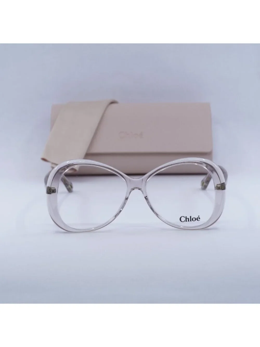 Chloe CH0011O 002 Eyeglasses Transparent Pink 56mm Butterfly Frame